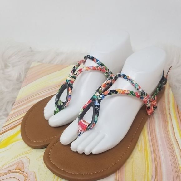 Rampage colorful Fabric Sandals. Size 10 M. - Picture 1 of 12